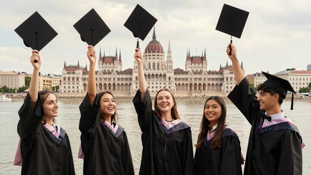 Sinh viên mua rau củ ở chợ truyền thống tại Budapest, minh hoạ chi tiêu hằng ngày khi du học Hungary