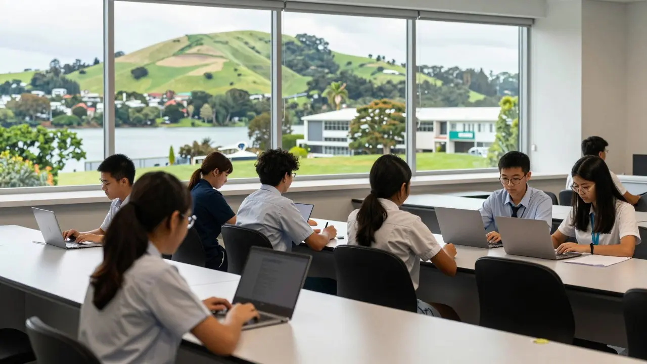 Sinh viên quốc tế thực hành trong phòng thí nghiệm tại một trường ở New Zealand