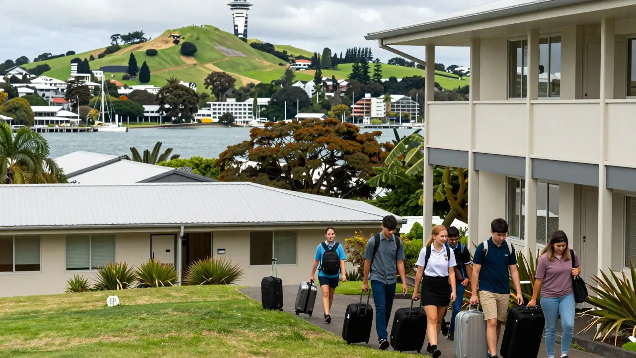 Vali và áo khoác chuẩn bị cho chuyến bay du học sang New Zealand